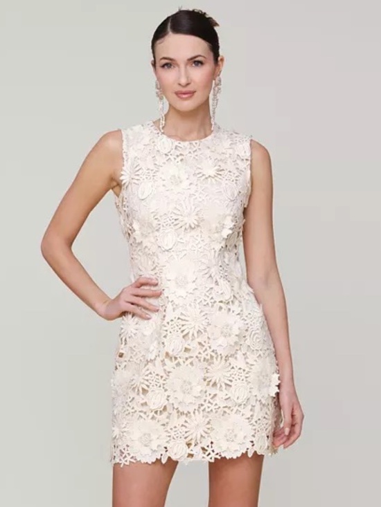 Avec Les Filles Dresses & Skirts - Avec Les Filles Women's Sleeveless 3D Floral Embroidery Mini Dress